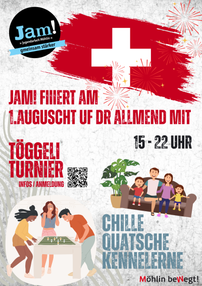 Töggeli Turnier - Jam! fiiiert am 1. Auguscht uf dr Allmend mit