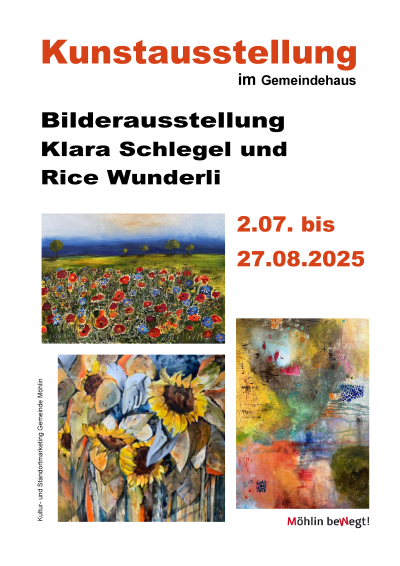 Bilderausstellung im Gemeindehaus: Klara Schlegel und Rice Wunderli
